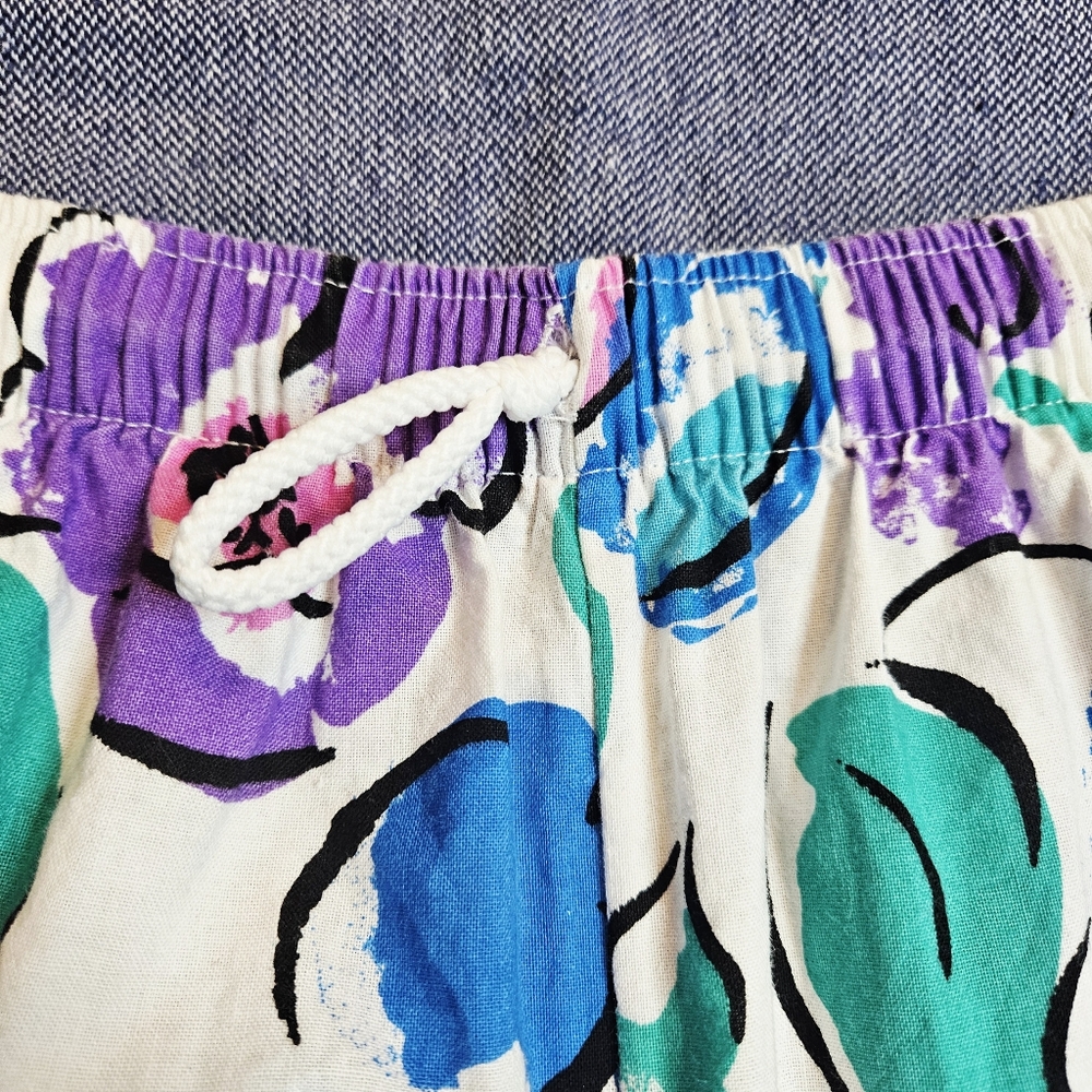 Vintage 80s Mary Quant 100% CottonFloral Printed Shorts Made In UK S/M - Picture 3 of 8